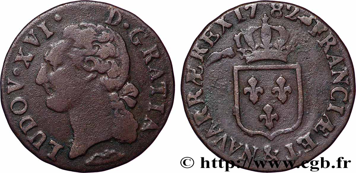 LOUIS XVI Demi-sol dit &nbsp;à l&nbsp;écu&nbsp; 1782 Aix-en-Provence VF