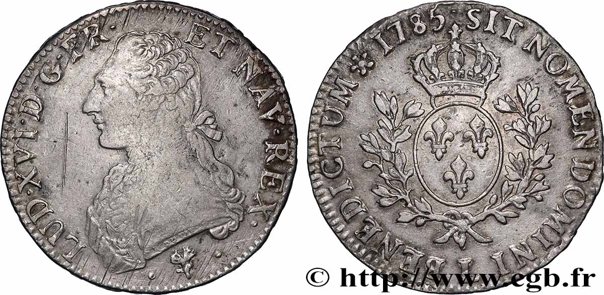 LOUIS XVI Écu aux branches d&nbsp;olivier 1785 Bayonne XF