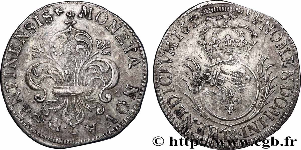 LOUIS XIV &nbsp;THE SUN KING&nbsp; 17 sols 6 deniers aux palmes 1694 Strasbourg SS