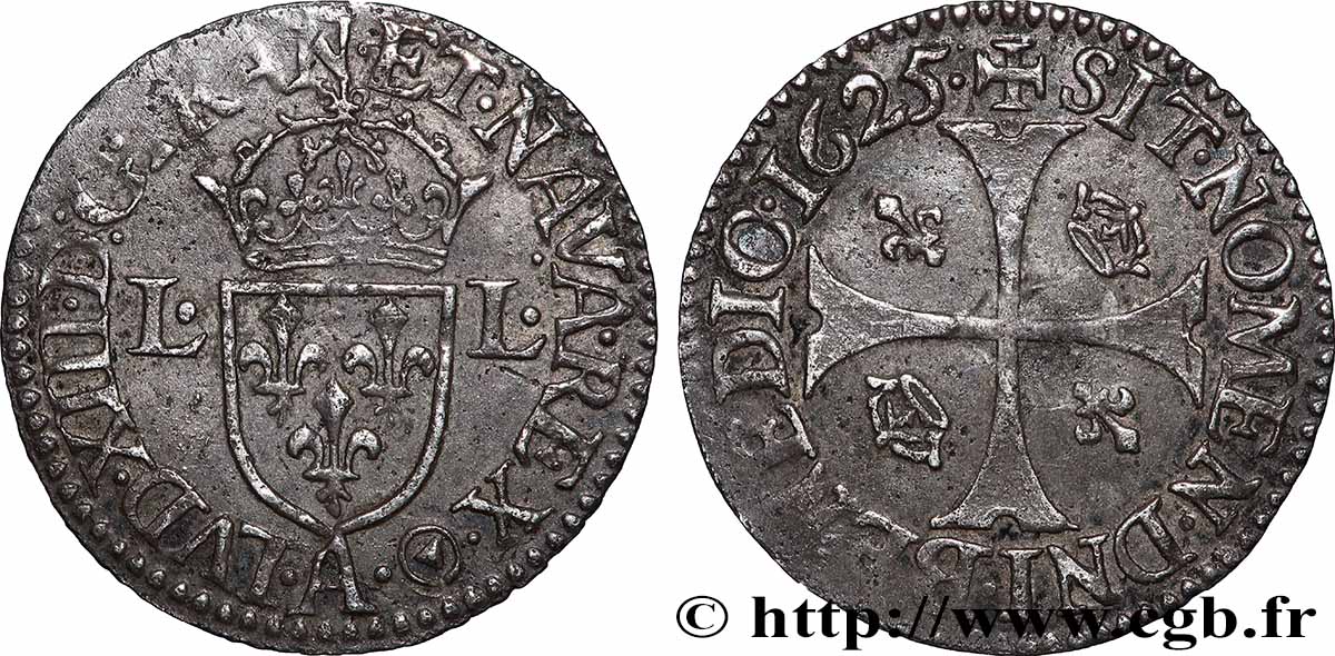 LOUIS XIII LE JUSTE Douzain 1625 Paris TTB+