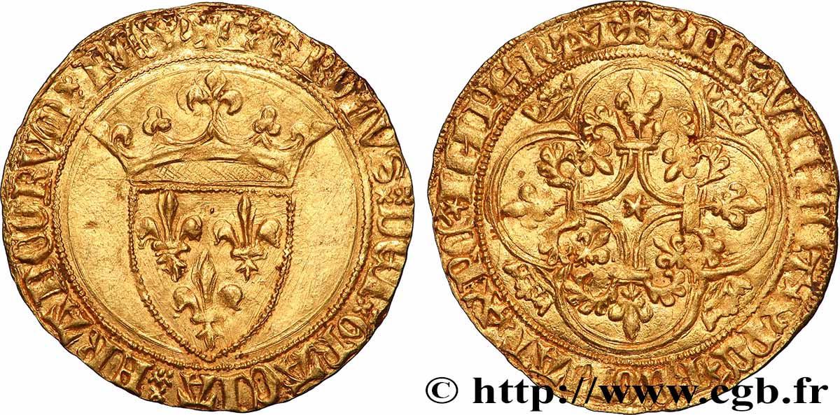 CHARLES VI LE FOU OU LE BIEN AIMÉ Écu d&nbsp;or à la couronne s.m.  TTB+