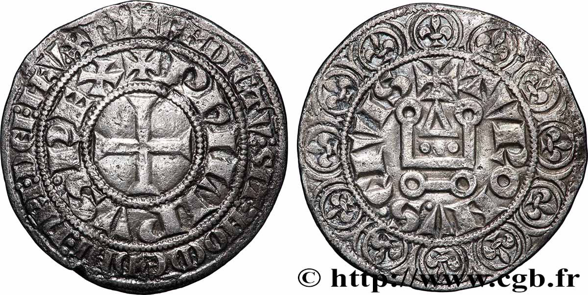 PHILIPPE III LE HARDI Gros tournois à l&nbsp;O rond s.m.  TTB