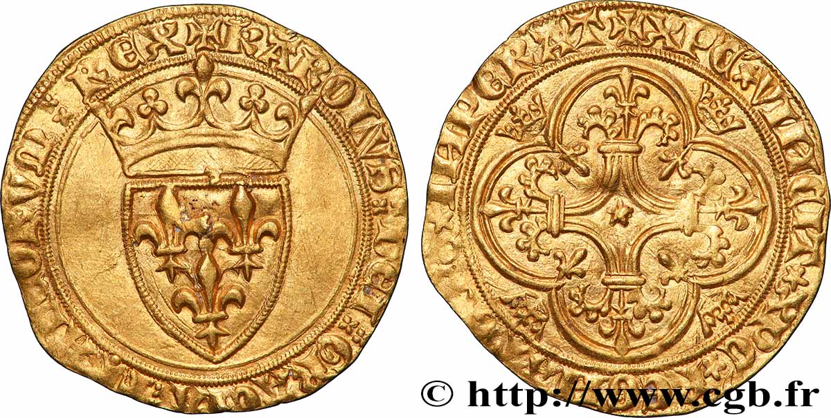 CHARLES VI LE FOU OU LE BIEN AIMÉ Écu d&nbsp;or à la couronne s.m.  TTB+