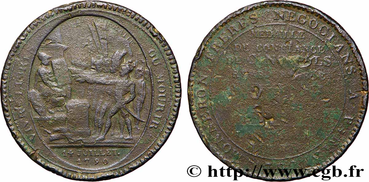 REVOLUTION COINAGE Monneron de 5 sols au serment (An IV), 3e type 1792 Birmingham, Soho VG