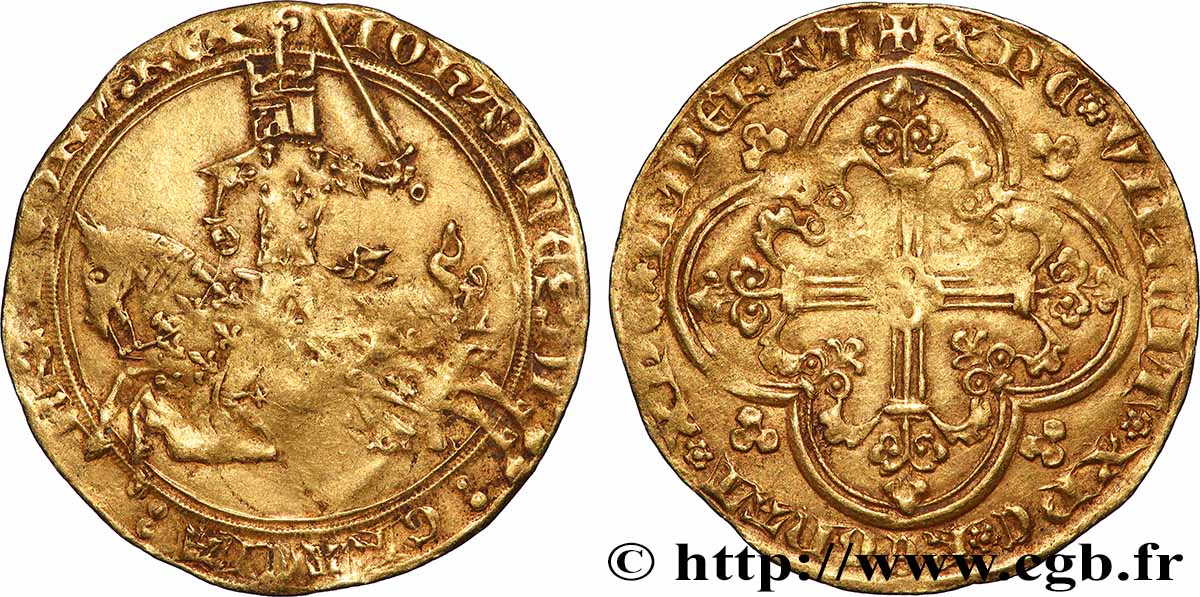 JEAN II LE BON Franc à cheval s.m.  TB+/TTB