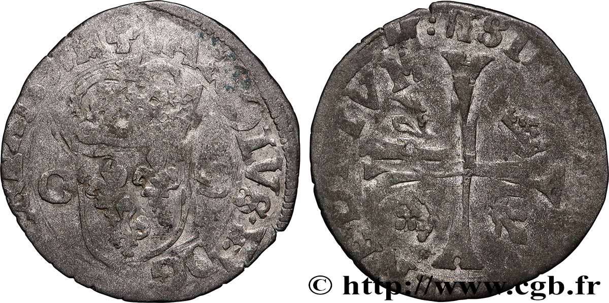 CHARLES X, CARDINAL DE BOURBON Douzain aux deux C, 2e type n.d. Marseille B+