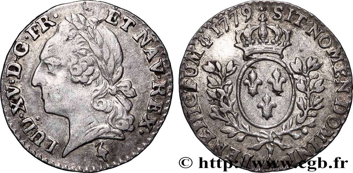 LOUIS XVI Vingtième d&nbsp;écu aux branches d&nbsp;olivier, buste lauré 1779 Paris AU/XF