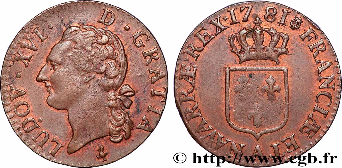 LOUIS XVI Demi-sol dit &nbsp;à l&nbsp;écu&nbsp; 1781 Paris AU/XF
