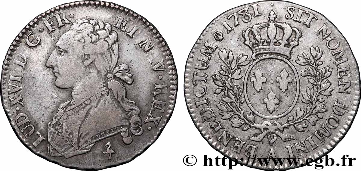LOUIS XVI Demi-écu aux branches d&nbsp;olivier 1781 Paris XF
