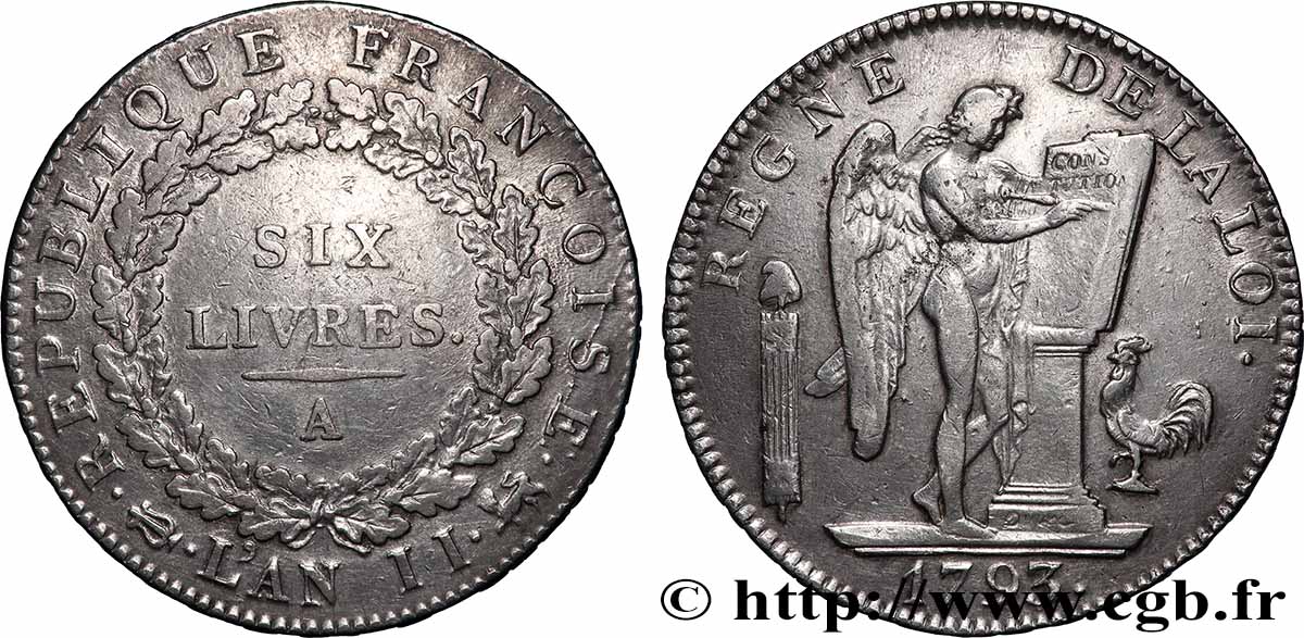 LA CONVENTION Six livres dit &nbsp;au génie&nbsp; 1793 Paris TTB