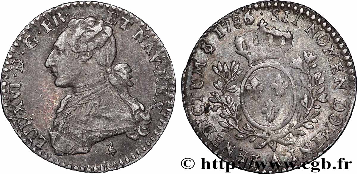 LOUIS XVI Dixième d&nbsp;écu aux branches d&nbsp;olivier 1786 Paris TTB