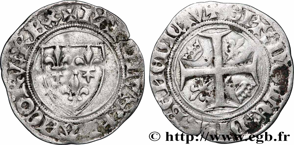 CHARLES VI LE FOU OU LE BIEN AIMÉ Blanc dit &nbsp;guénar&nbsp; n.d. s.l. TB+