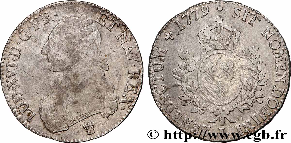 LOUIS XVI Écu aux branches d&nbsp;olivier 1779 Limoges TB+