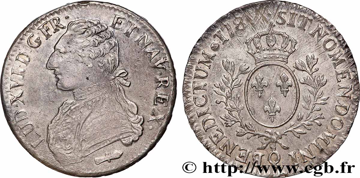 LOUIS XVI Écu aux branches d&nbsp;olivier 1789 Perpignan TTB