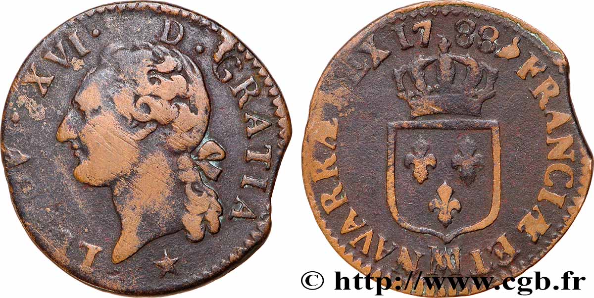 LOUIS XVI Demi-sol dit &nbsp;à l&nbsp;écu&nbsp; 1788 Marseille TB+