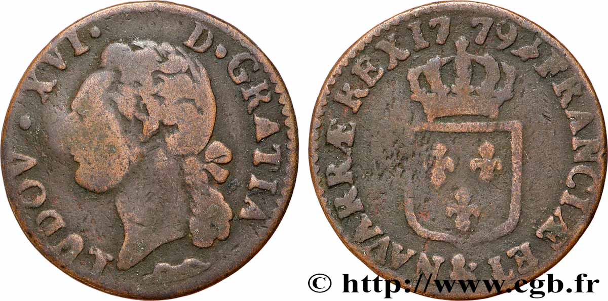 LOUIS XVI Demi-sol dit &nbsp;à l&nbsp;écu&nbsp; 1779 Aix-en-Provence TB
