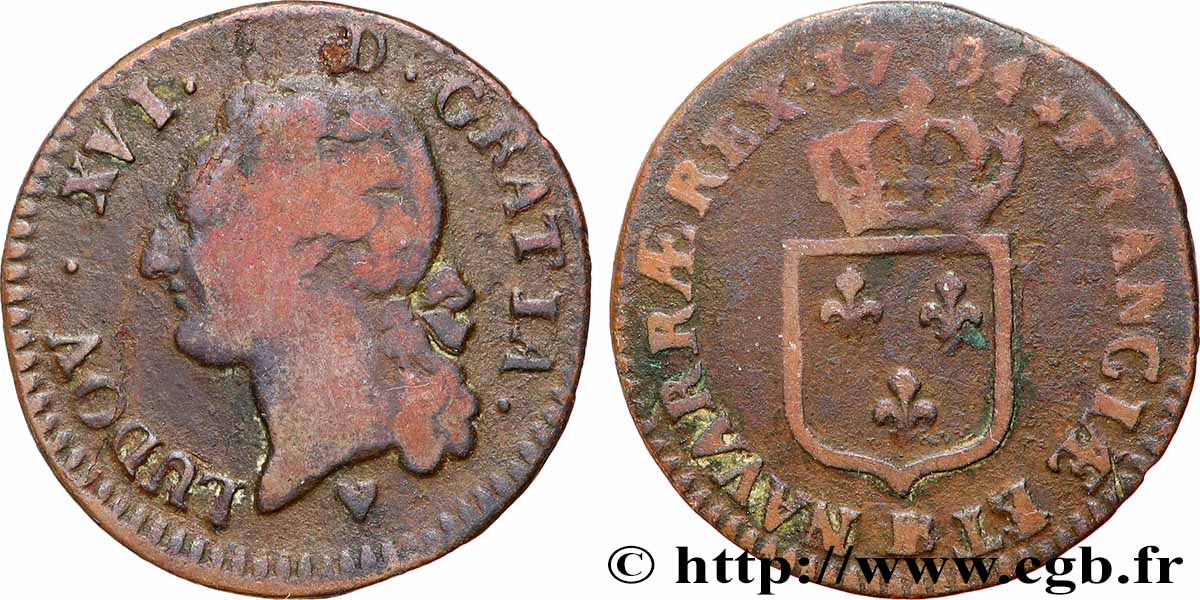 LOUIS XVI Demi-sol dit “à l&nbsp;écu” 1784 Strasbourg VF