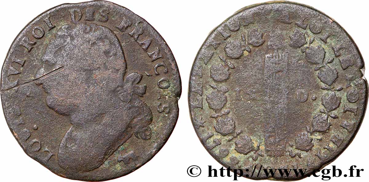 LOUIS XVI 12 deniers dit &nbsp;au faisceau&nbsp;, type FRANÇOIS 1792 Pau fS