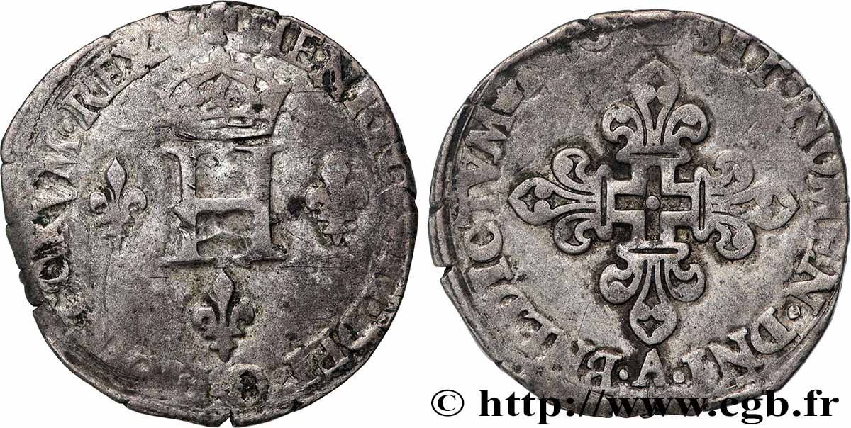 HENRI II Double sol parisis, ou six blancs ou &nbsp;gros de Nesle&nbsp; s.m. Paris, Moulin de Nesle TB+