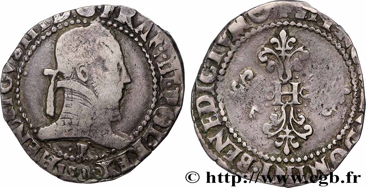 HENRI III Franc au col plat 1580 Angers TB