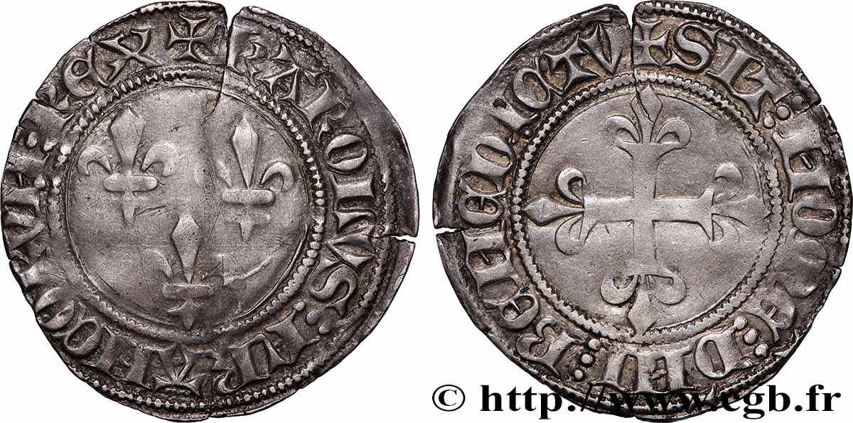 CHARLES VI &nbsp;THE MAD&nbsp; OR &nbsp;THE WELL-BELOVED&nbsp; Gros aux lis n.d. Tournai BB