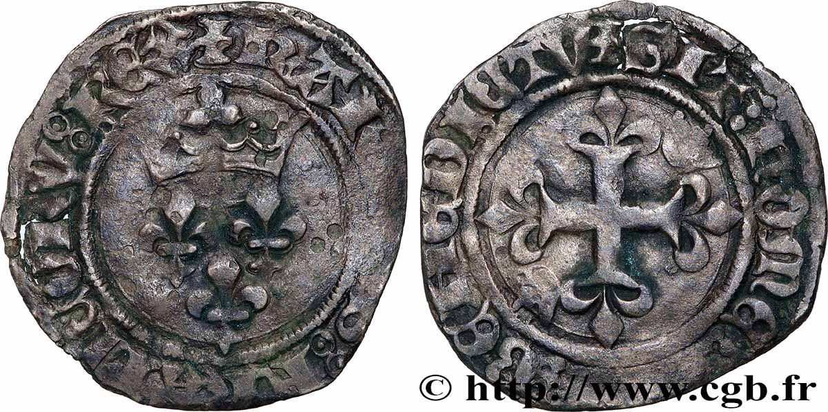 CHARLES VI LE FOU OU LE BIEN AIMÉ Gros dit &nbsp;florette&nbsp; n.d. Tournai TB+