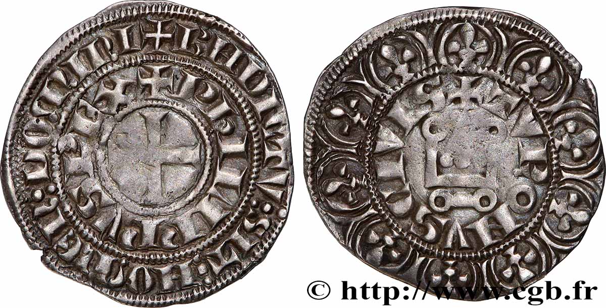 PHILIPPE IV LE BEL Maille tierce à l&nbsp;O rond n.d.  TTB