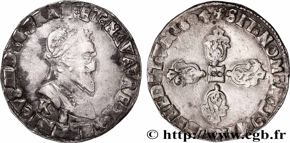 HENRY IV Demi-franc, 2e type de Bordeaux 1604 Bordeaux VF/XF