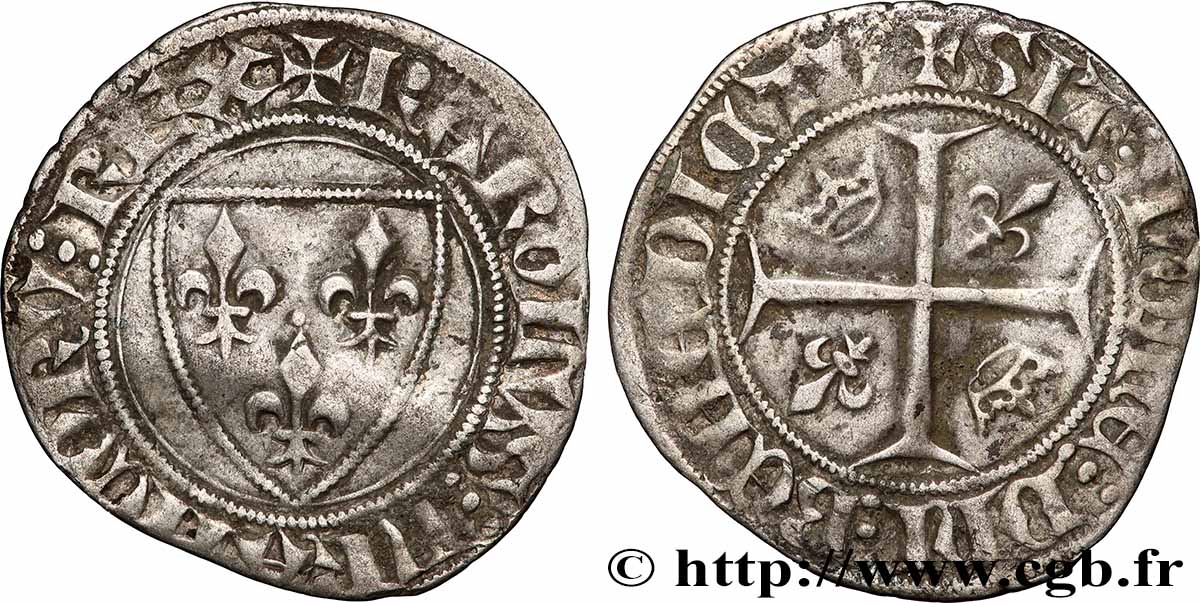 CHARLES VI LE FOU OU LE BIEN AIMÉ Blanc dit &nbsp;guénar&nbsp; n.d. s.l. TTB