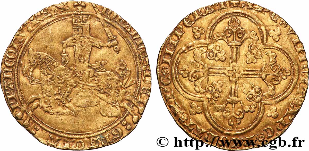 JOHN II &nbsp;THE GOOD&nbsp; Franc à cheval s.m.  VF/XF