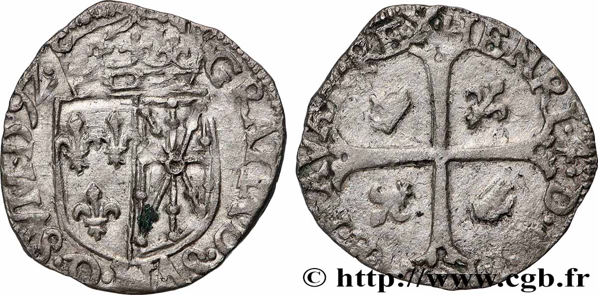 HENRY IV Douzain de Navarre, 2e type 1592 Saint-Palais XF