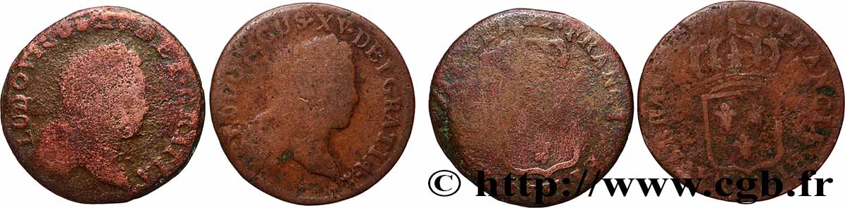 LOUIS XV &nbsp;THE WELL-BELOVED&nbsp; Demi-sol au buste enfantin, lot de 2 ex. n.d. Ateliers divers lote