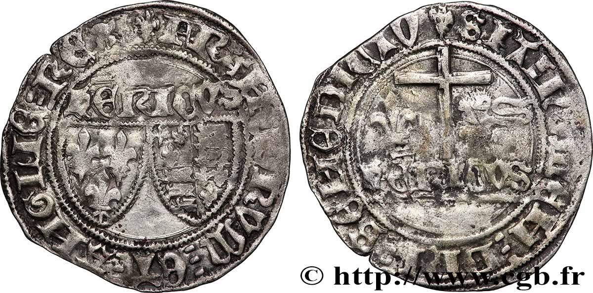 HENRY VI OF LANCASTER Blanc aux écus s.m. Saint-Lô q.BB