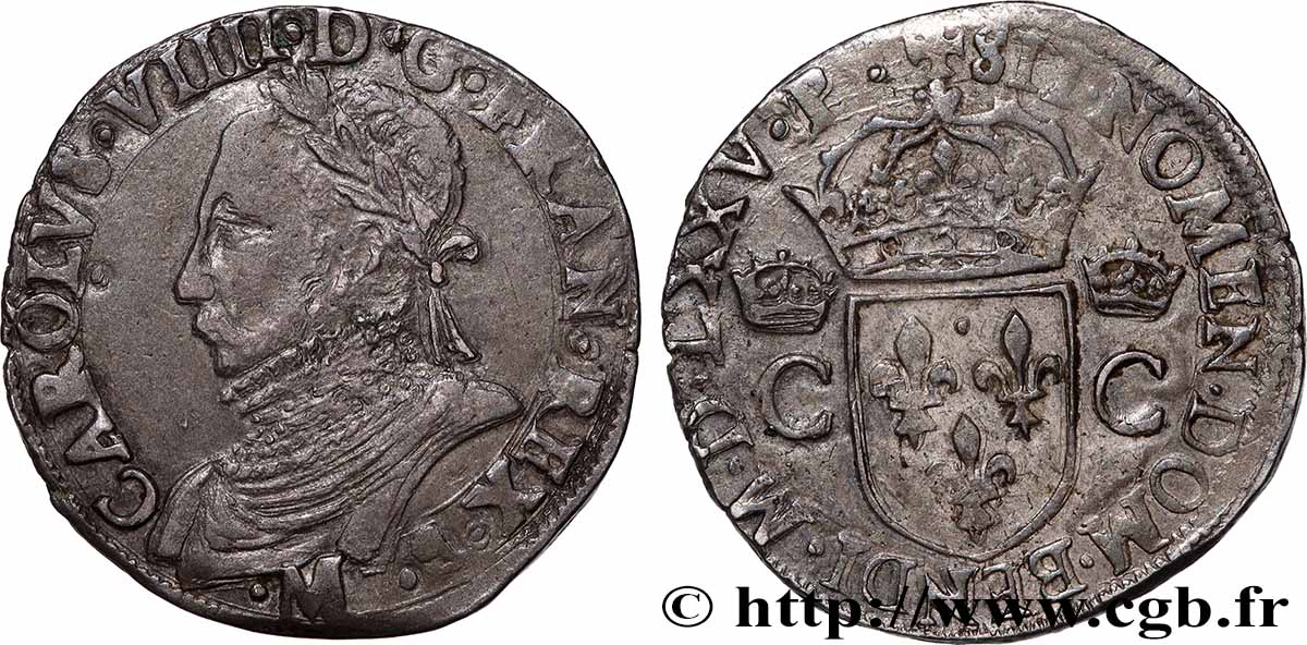 HENRY III. COINAGE AT THE NAME OF CHARLES IX Teston, 10e type 1575 (MDLXXV) Toulouse q.SPL