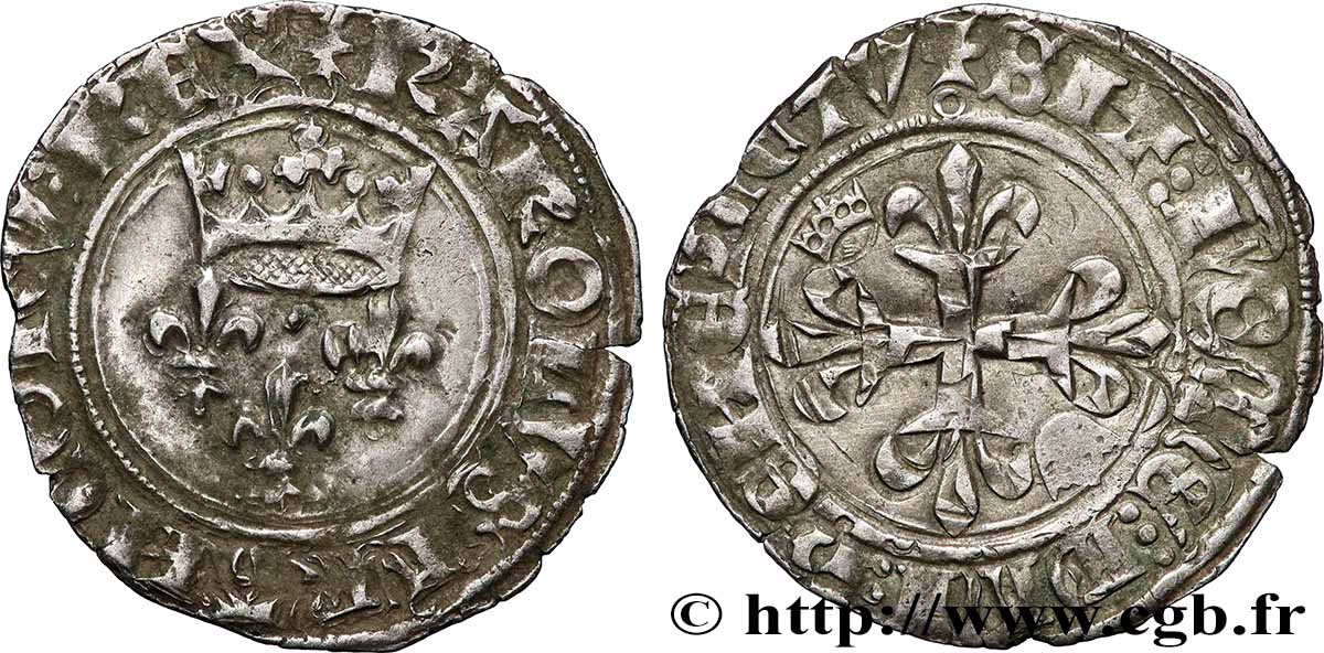CHARLES VI LE FOU OU LE BIEN AIMÉ Gros dit &nbsp;florette&nbsp; s.m. Paris TTB+