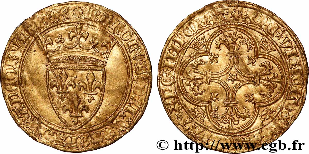 CHARLES VI &nbsp;THE MAD&nbsp; OR &nbsp;THE WELL-BELOVED&nbsp; Écu d&nbsp;or à la couronne s.m.  BB/q.SPL