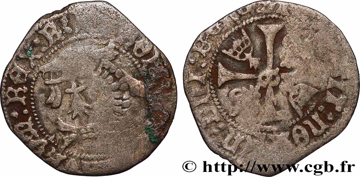 CHARLES VIII Liard au dauphin de Bretagne n.d. Rennes TB