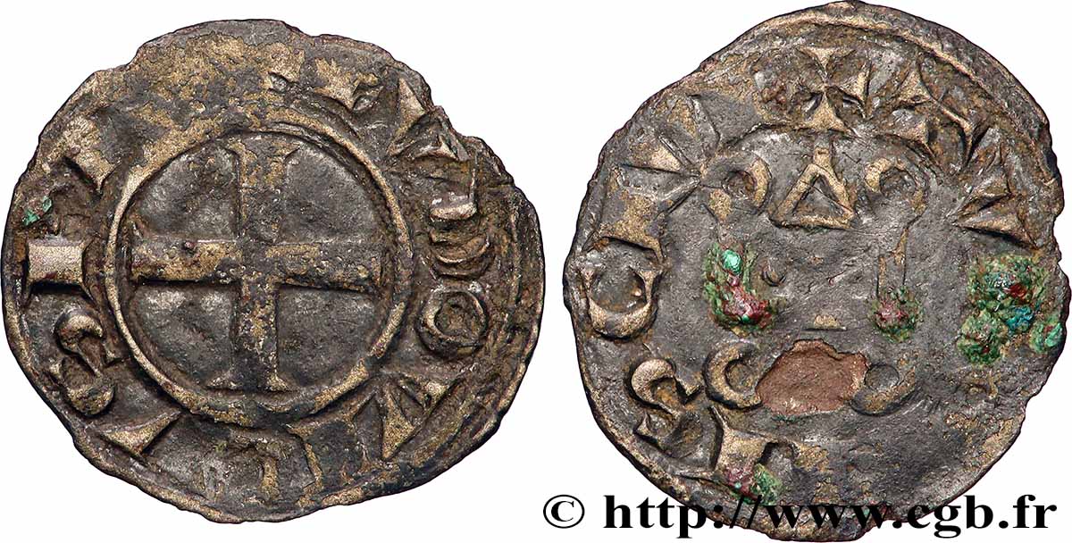 LOUIS VIII LE LION ET PREMIÈRE PARTIE DU RÈGNE DE LOUIS IX Denier tournois c.1223-1245  TTB/TB+