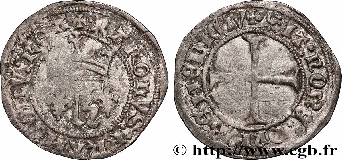 CHARLES VII LE VICTORIEUX Petit blanc au K ou des &nbsp;gens d&nbsp;armes&nbsp; 4/12/1431 Poitiers TTB