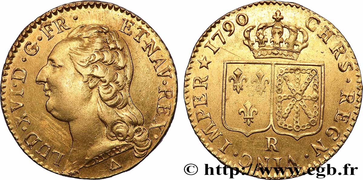 LOUIS XVI Louis d&nbsp;or aux écus accolés 1790 Orléans AU