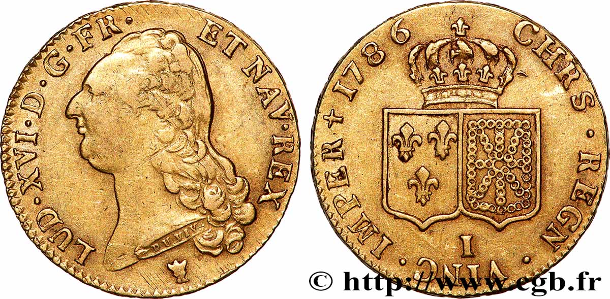 LOUIS XVI Double louis d’or aux écus accolés 1786 Limoges q.BB/BB