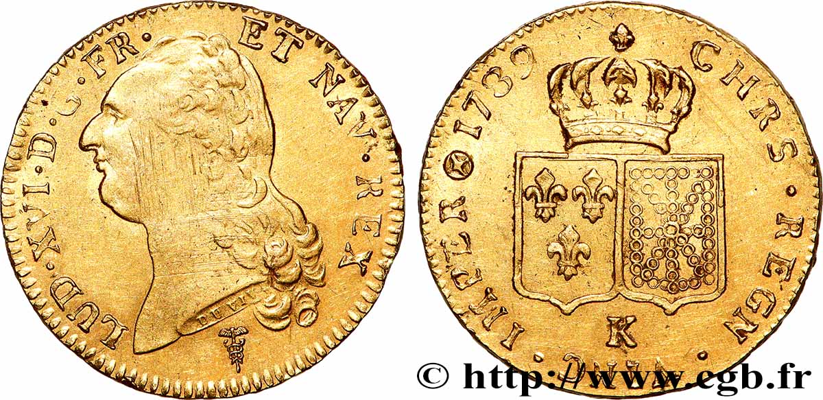 LOUIS XVI Double louis d’or aux écus accolés 1789 Bordeaux TTB/TTB+
