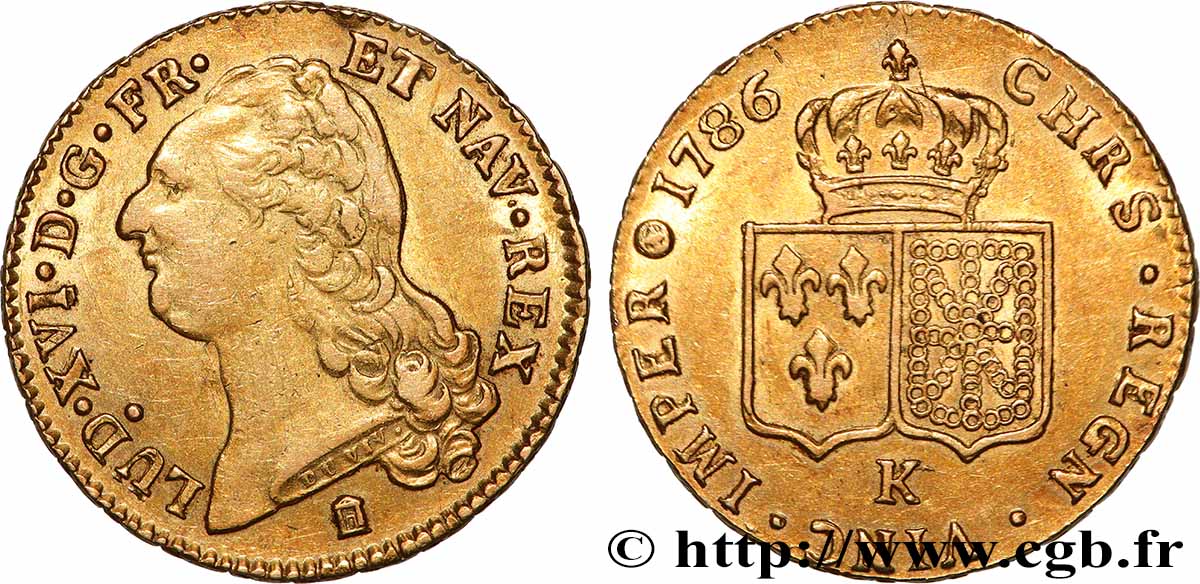 LOUIS XVI Double louis d’or aux écus accolés 1786 Bordeaux TTB/TTB+