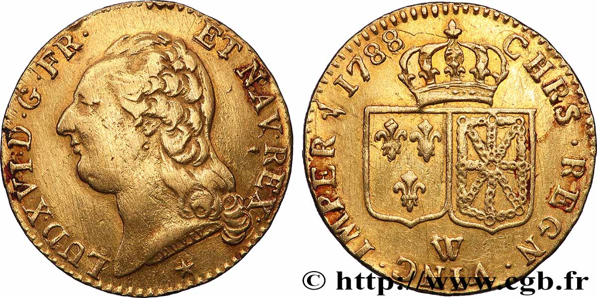 LOUIS XVI Louis d&nbsp;or aux écus accolés 1788 Lille VF/XF