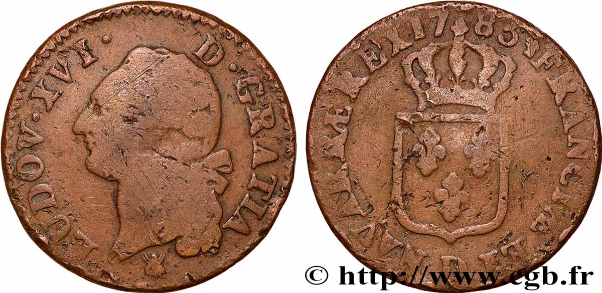 LOUIS XVI Sol dit &nbsp;à l&nbsp;écu&nbsp; 1785 Lyon TB