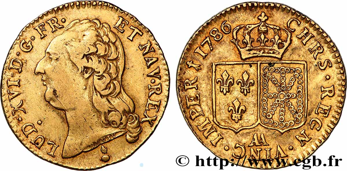 LOUIS XVI Louis d&nbsp;or aux écus accolés 1786 Metz XF