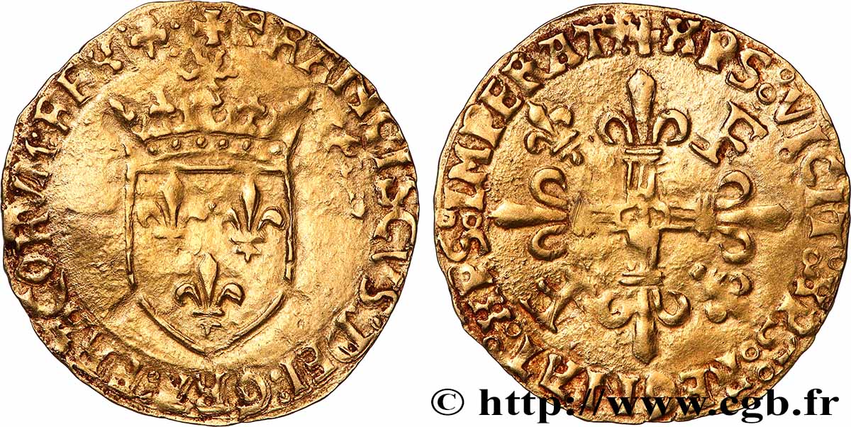 FRANCIS I Écu d&nbsp;or au soleil, 5e type s.m. Toulouse VF