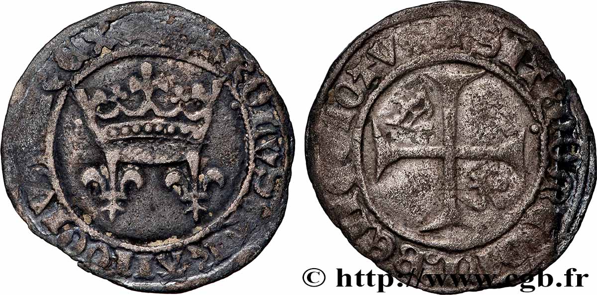 CHARLES VII &nbsp;THE WELL SERVED&nbsp; Petit blanc aux lis accotés s.m. Montpellier q.BB