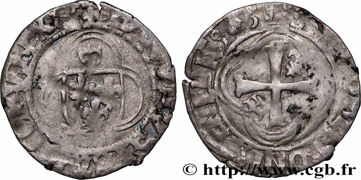 LOUIS XII  Sizain ou petit blanc à la couronne 25/04/1498 Rouen MB