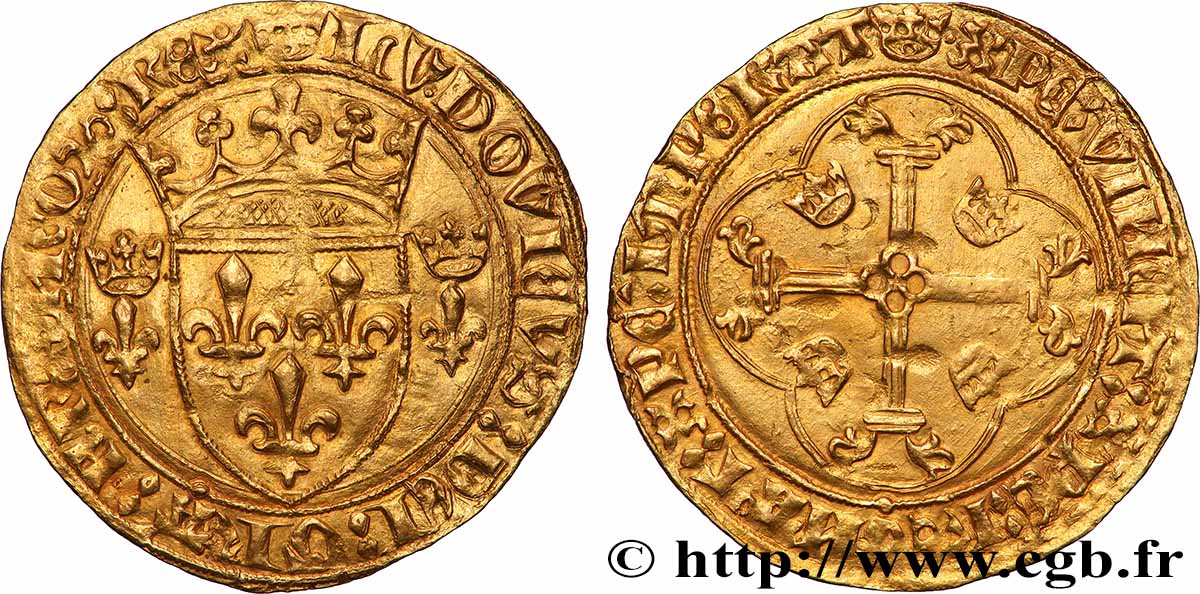 LOUIS XI THE &nbsp;PRUDENT&nbsp; Écu d&nbsp;or à la couronne ou écu neuf s.m. Rouen AU